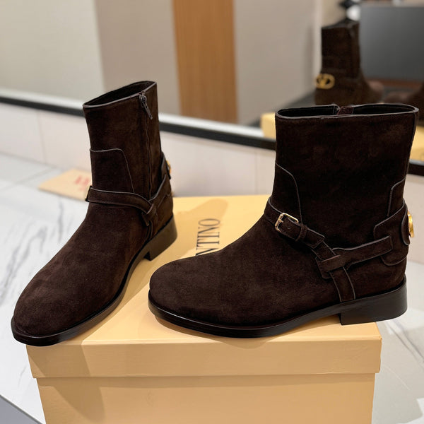 Valentino 2025 Pattie Boot Dark Brown Suede 560745