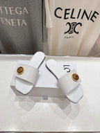 Loewe 25 Pebble Slide White Calfskin