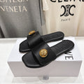 Loewe 25 Pebble Slide Black Calfskin 325329