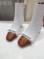 VT Short Boot White Camel Calfskin 174415
