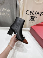 VT Short Boot Black Brown Calfskin 174419