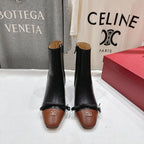 VT Short Boot Black Brown Calfskin 174419