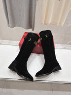 VT long boots black suede 174427