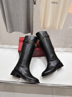 VT long boots black calfskin 174431