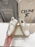 Golden Goose 2025 Wool-Lined Dirty Sneaker Ivory Cowhide 491649