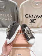 MiuMiu 25 Sneaker Gray Leopard Cowhide Wool 535582