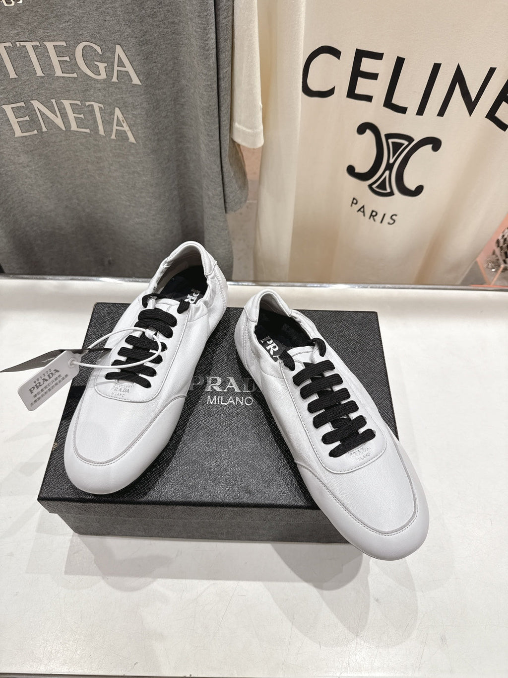Prada 25s Sneakers white sheepskin 535497