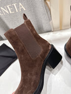 YSL 2025 Short Boot Dark Brown Suede 567582