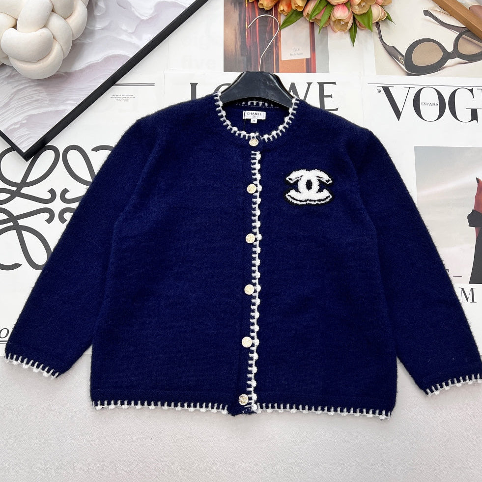 CC 26 Knit Cardigan Navy Blue Wool Cashmere 785151