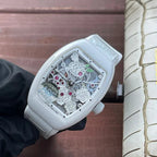 Franck Muller Vanguard 32mm Multicolor Flower Dial White Crocodial Leather
