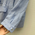 LP 25 Stand-up Collar Jacket Blue  Linen 272165