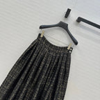 CC 25 Tweed Skirt Black Wool Polyamide