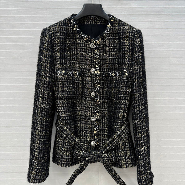 CC 25 Tweed Jacket Black Wool Polyamide