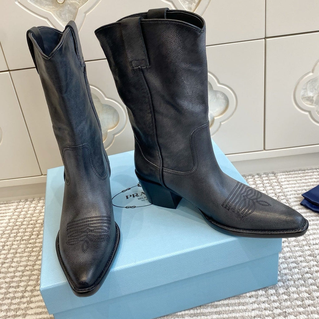 Prada 25 Boot Black Cowhide 501415