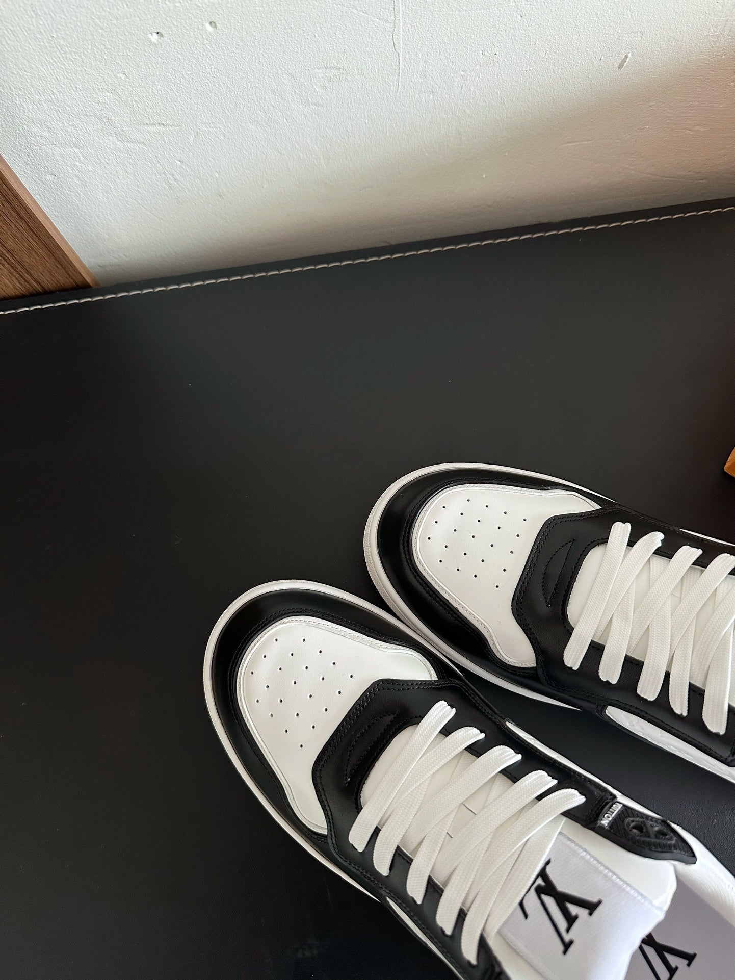 LV Stadium Sneaker White Mix Black Monogram Cowhide