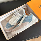 LV Stadium Sneaker Blue Mix Brown Monogram Suede