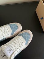 LV Stadium Sneaker Blue Mix Brown Monogram Suede