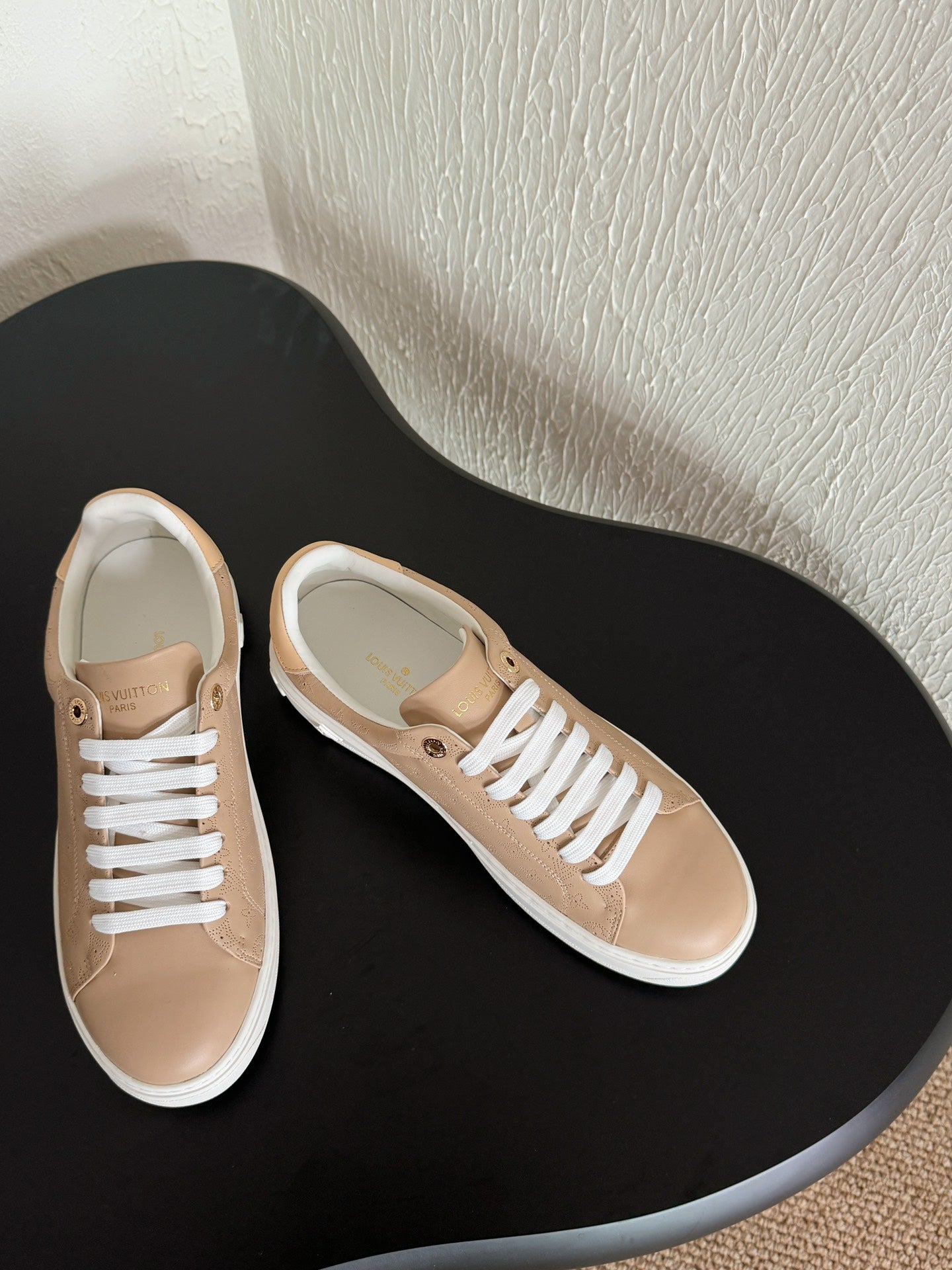 LV Sneakers Time Out Light Brown Monogram Calfskin