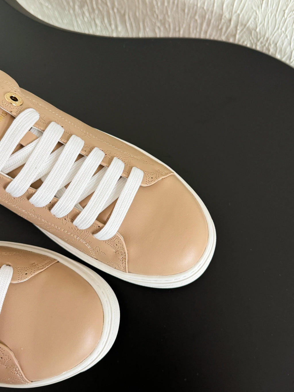 LV Sneakers Time Out Light Brown Monogram Calfskin