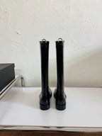 HUNT BOOTS IN BLACK GLAZED CALFSKIN