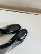 HUNT BOOTS IN BLACK GLAZED CALFSKIN