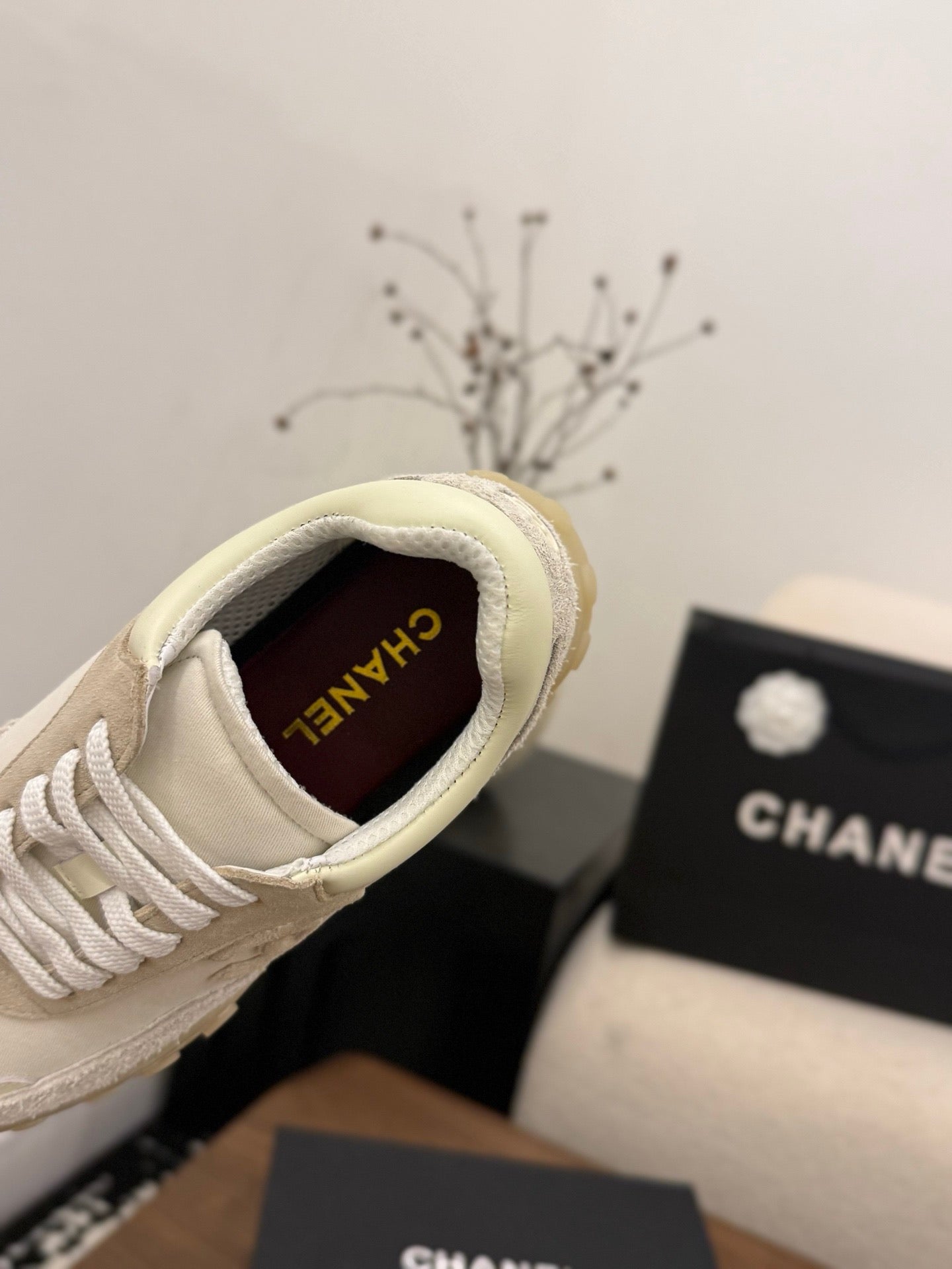 CC 2026 Sneaker Grey White Fabric Suede Calfskin 676168