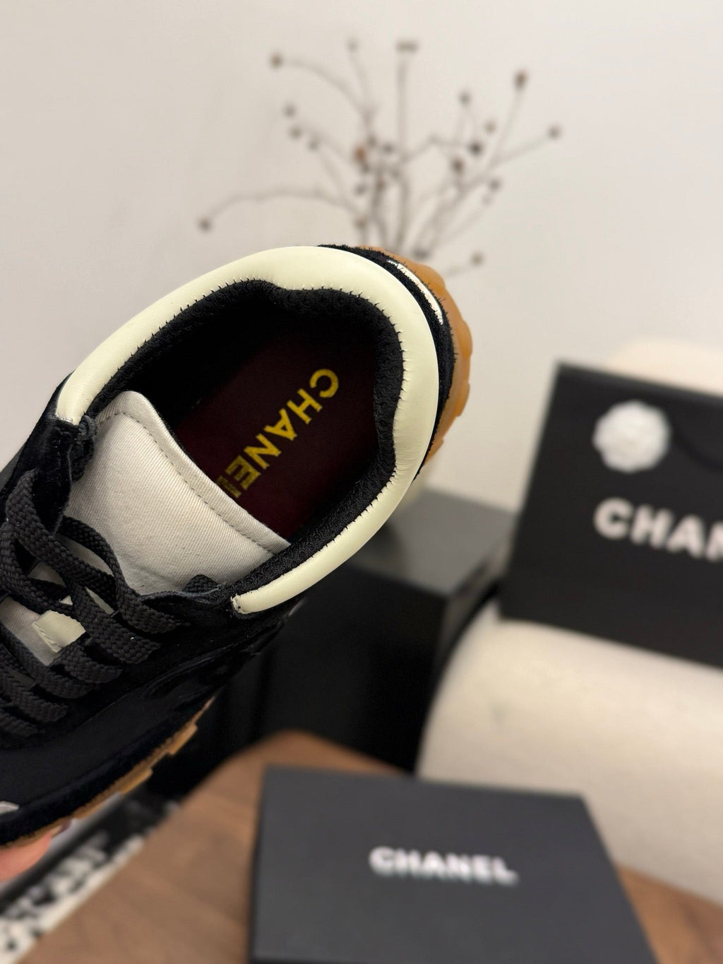 CC 2026 Sneaker Black Fabric Suede Calfskin 676171