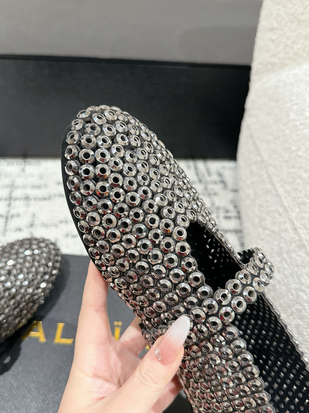 Alaia 25 Embellished Mary Jane Flats Silver Suede  293180