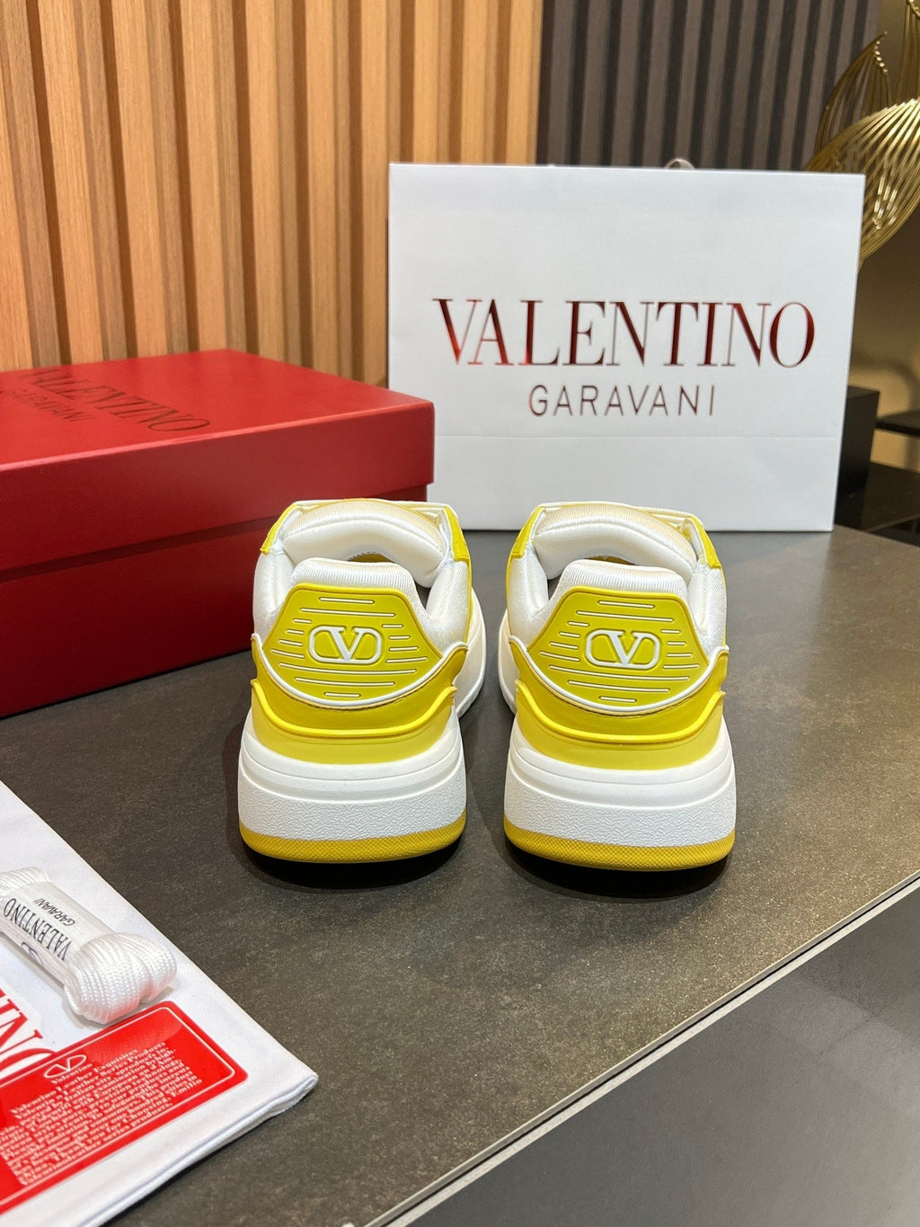 VT 25S Couple Sneakers White Yellow Calfskin 563109