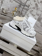 Dior 25 Chrono Sneakers White Black Mesh Calfskin 530324