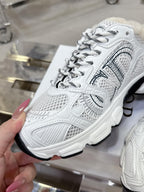 Dior 25 Chrono Sneakers White Black Mesh Calfskin 530324