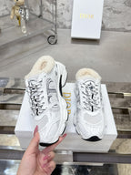 Dior 25 Chrono Sneakers White Black Mesh Calfskin 530324