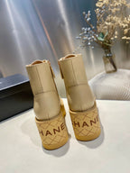 CC Ankle Boots 100m Beige Lambskin