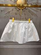 Miumiu 2026 Mini Skirt With Elasticated Waist White Cotton