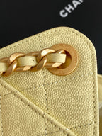 Chanel 25 Hobo Bag 22cm Light Yellow Calfskin 286180