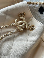 Chanel 25 Hobo Bag 22cm Beige Calfskin 286181