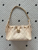 Chanel 25 Hobo Bag 22cm Beige Calfskin 286181