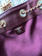 Chanel 25 Hobo Bag 22cm Burgundy Calfskin 286183