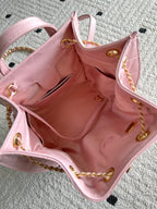 Chanel 2025 Backpack 23cm Pink Grained Calfskin 318275