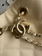 Chanel 2025 Backpack 23cm Light Yellow Grained Calfskin 318276