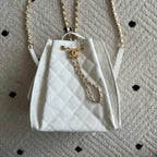 Chanel 2025 Backpack 23cm White Grained Calfskin 318277