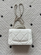Chanel 2025 Trendy CC Wallet on Chain 19cm Bag White Caviar Leather 320292