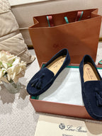 LP Dot sole walk mocassinown Navy Blue Suede 215003
