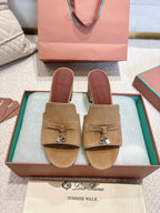 LP 25 Summer Charm Sandal 55 Beige Suede Dard Red Calfskin