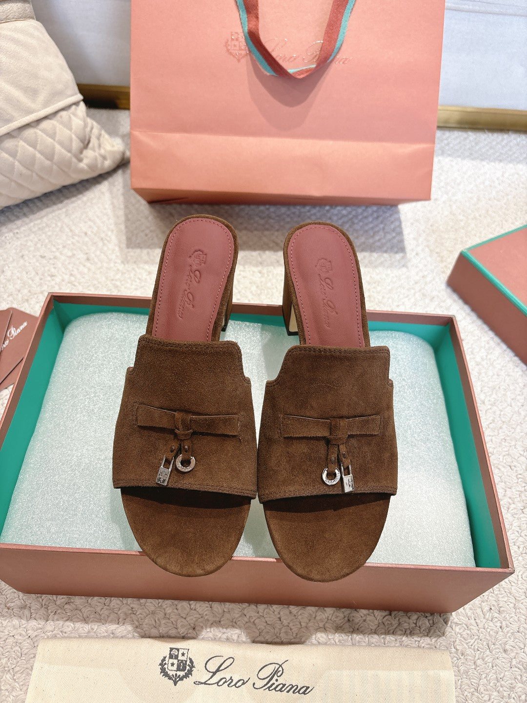 LP 25C Summer Charms Mules 55MM Brown Suede 215029