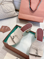 LP 25C Summer Charms Mules 55MM Earthy Gray Suede 215028