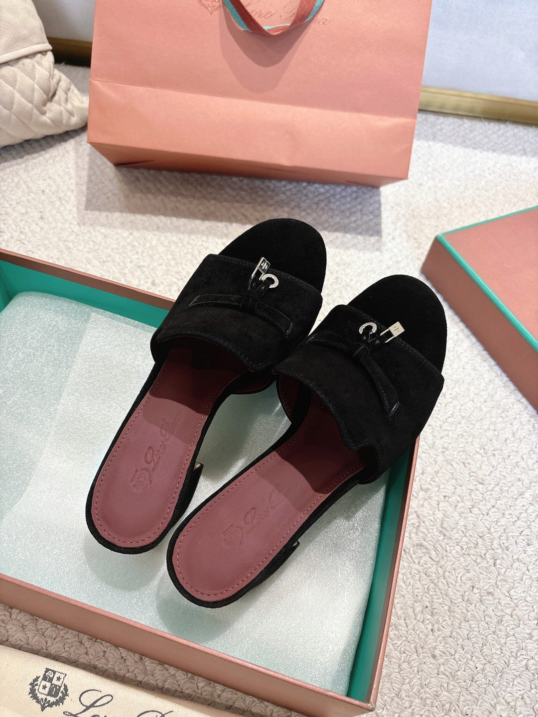 LP 25C Summer Charms Mules 55MM Black Suede 215027