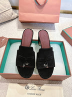 LP 25C Summer Charms Mules 55MM Black Suede 215027