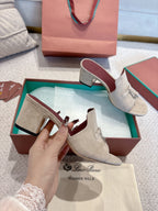 LP 25C Summer Charms Mules 55MM Light Taupe Suede 215025
