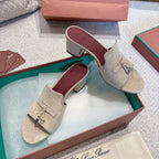 LP 25C Summer Charms Mules 55MM Light Taupe Suede 215025